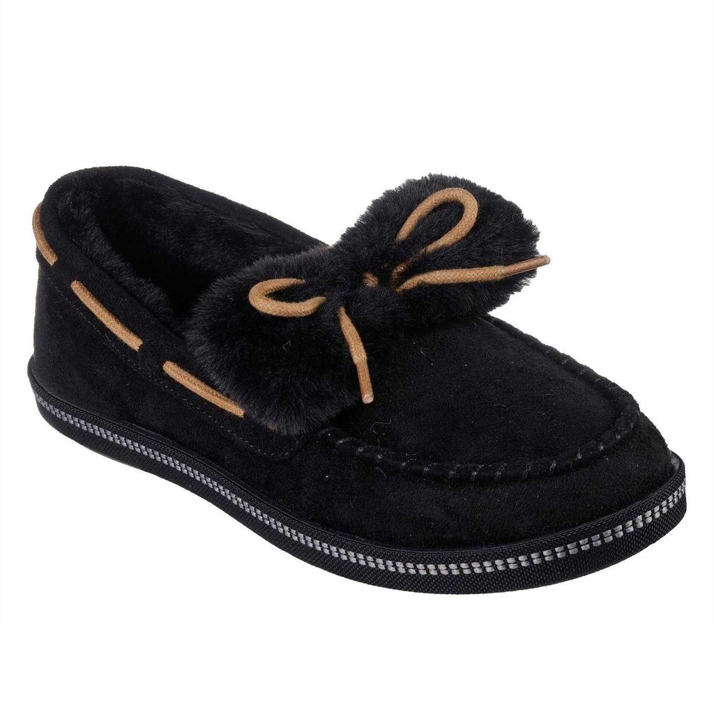 Skechers Pantufas Mocasins Femininas com Laço e Acabamento em Pele Sintética