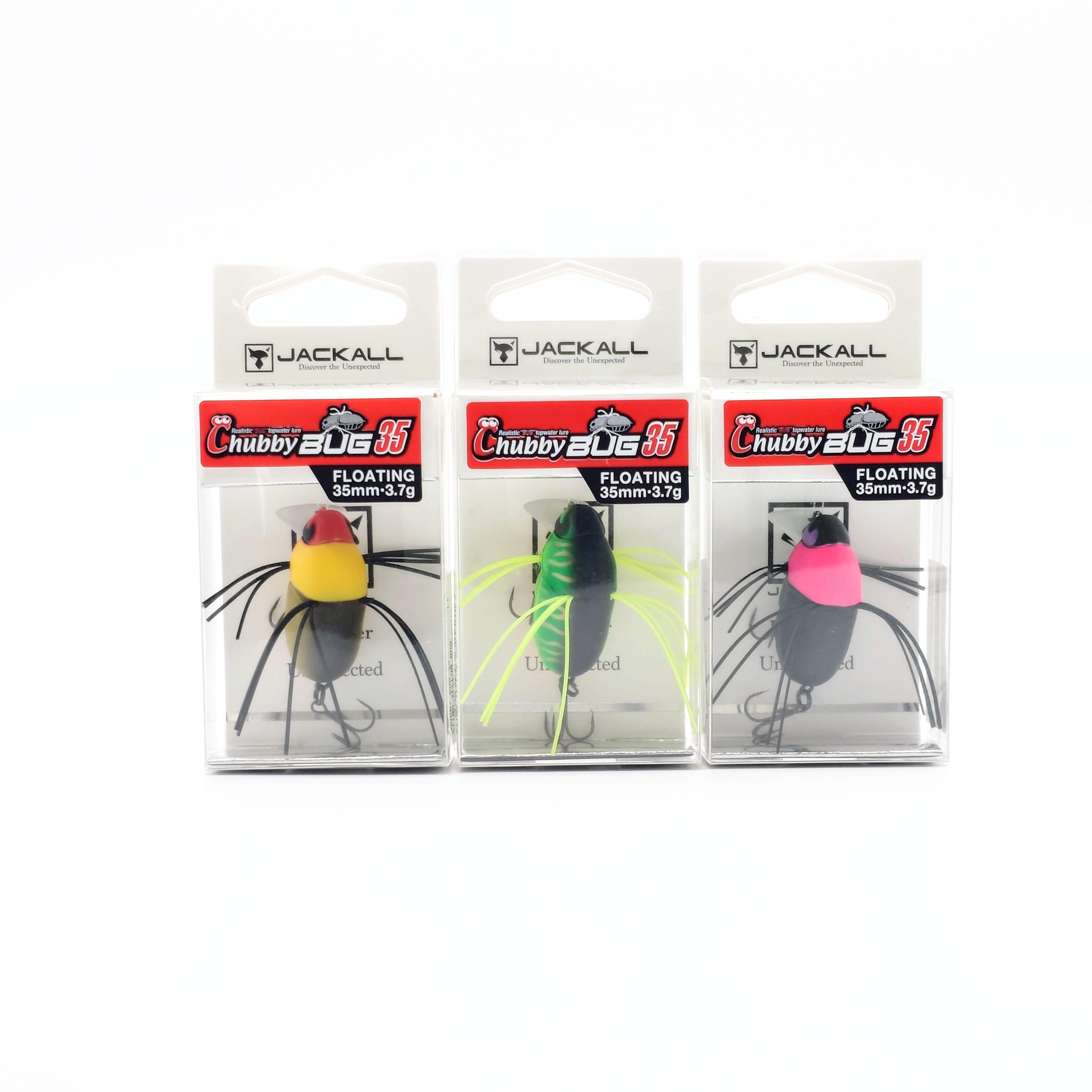 

JACKALL Chubby Bug 35 Топвотерна приманка Набір з 3 шт. STING YELLOW BUG MAT TIGER PINK HEADS Плавуча тверда приманка Японія