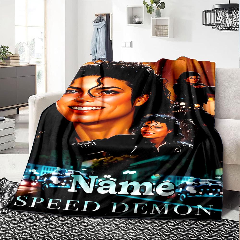 Coperta di flanella personalizzata con il nome "Michael Jackson's Legacy" per comfort super morbido e carino, per viaggi, letto, divano
