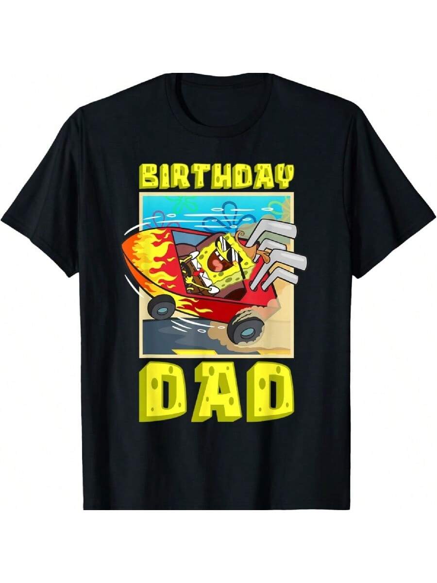 

Mademark X Губка Боб Квадратные Штаны - День рождения Папа водит Суперкар День рождения Отца Веселая футболка S