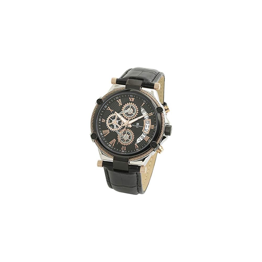 Salvatore Marra Chronograph Analog Quartz Watch Black Men s with Watch Cloth