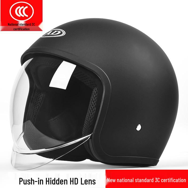3C Certified AD Electric Motorcycle Helmet, All-Season Half Helmet for Men and Women, Winter-Proof for Scooter Commuting