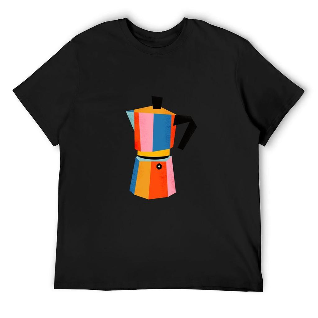 Multicolor Moka Pot T-Shirt sweat cheap stuff summer clothes plain white t shirts men