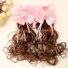 2Pcs Wavy Kids Hairpin Wig Cute Wig Braid Hairpin Hair Accessories Children Hair Clip  Girls