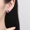 2024 Rose Red & Blue-Green Diamond Women's Sterling Silver Stud Earrings - Exquisite, Versatile & Unique Design