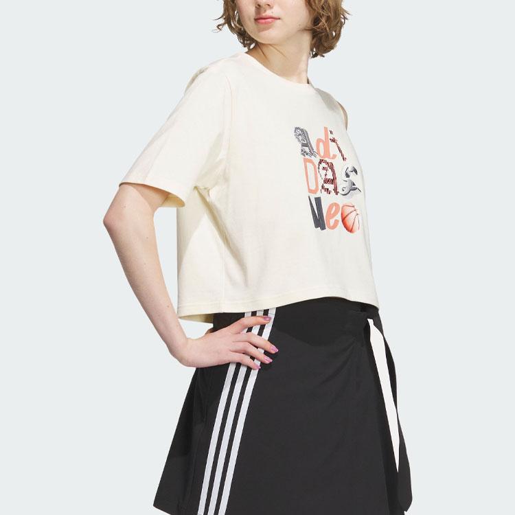 Adidas NEO Graphic Tee With Letter Pattern Women Tops Off-White IK7670