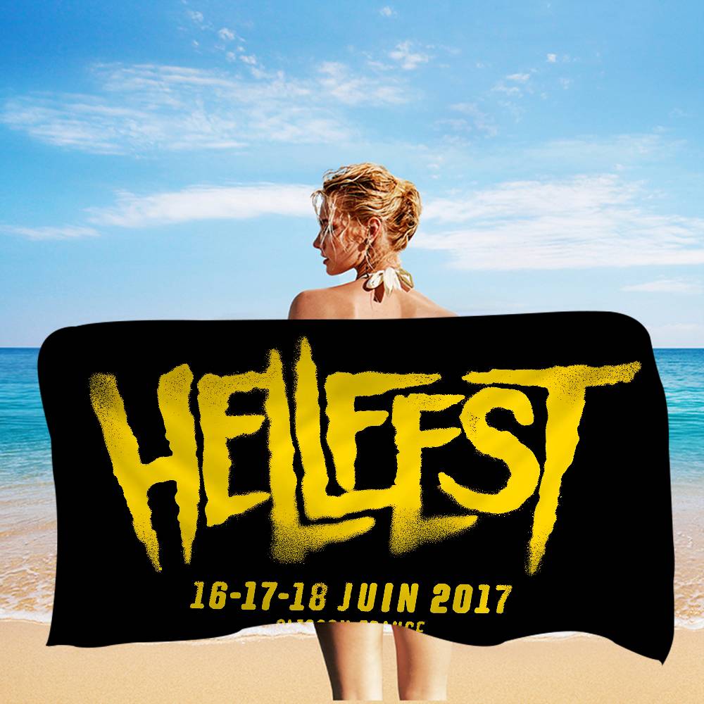 Famoso Festival Musicale H-Hellfest Coperta in Microfibra Asciugatura Rapida Teli da Spiaggia Stampa Oversize Coperta Asciugamano Super Assorbente