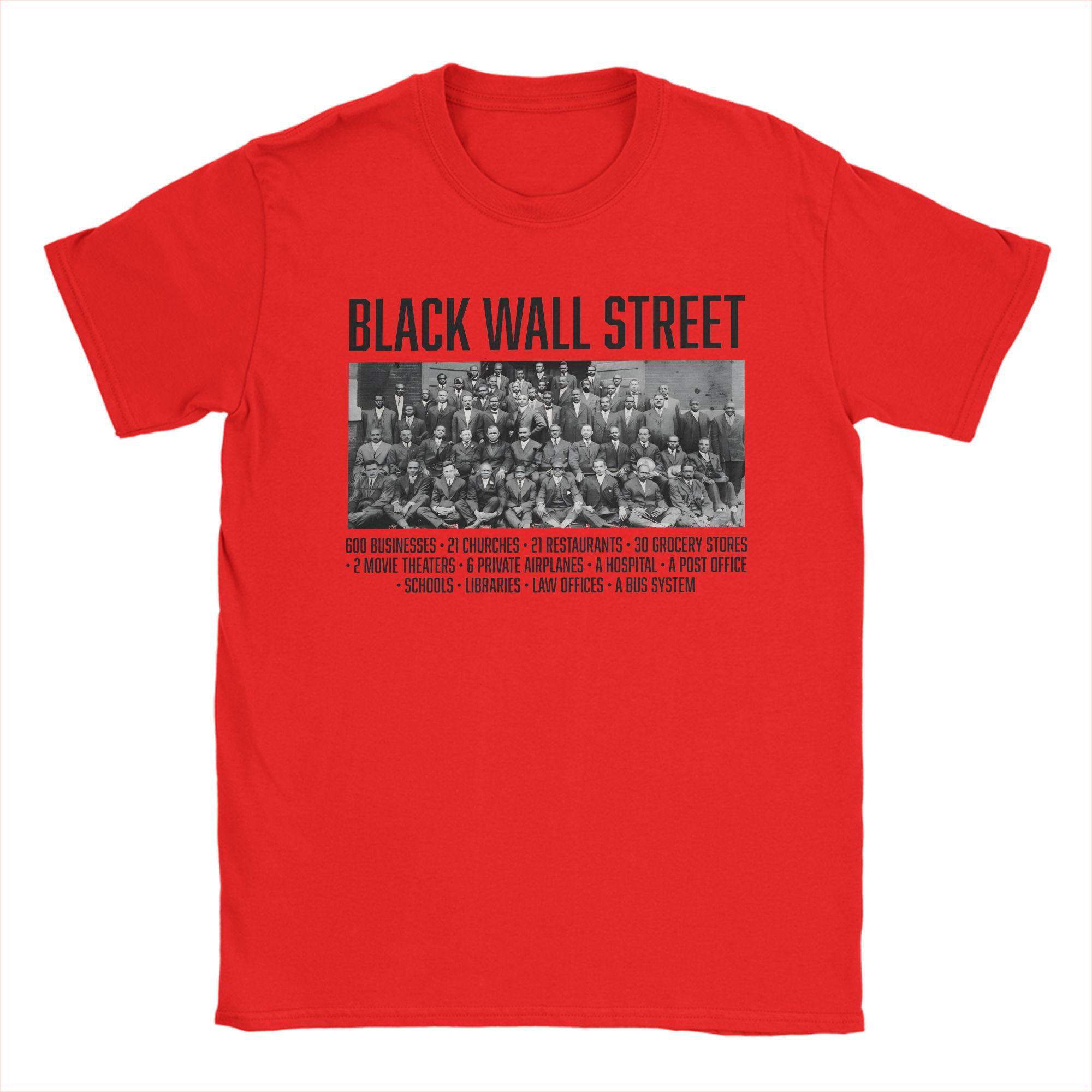Black Wall Street Facts Black History TShirt Beach Cotton TShirts For Adult Casual Tshirt ShortSleeved Y2K Retro Tees S