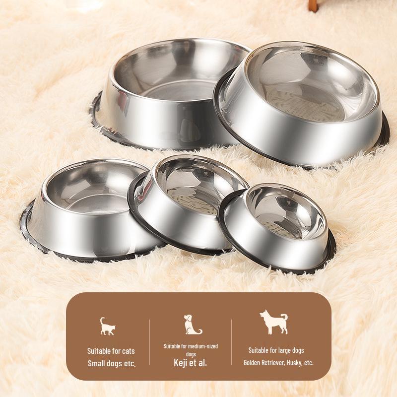 Non-Slip Stainless Steel Pet Food Bowl for Cats & Small Dogs - Thick, Drop-Resistant Design