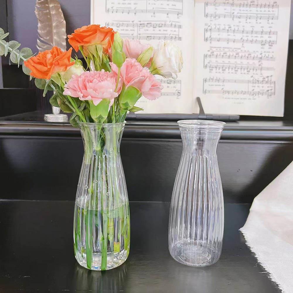 Clear Transparent Plastic Vase Flowers Vase Container Anti Drop Imitation Crystal Vase Creative Home Decoration Practical Modern