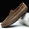 2025 Luxury Brand Men Casual Shoes Soft Genuine Leather Mens Loafers Moccasins Italian Designer Breathable Slip on Boat Shoes
