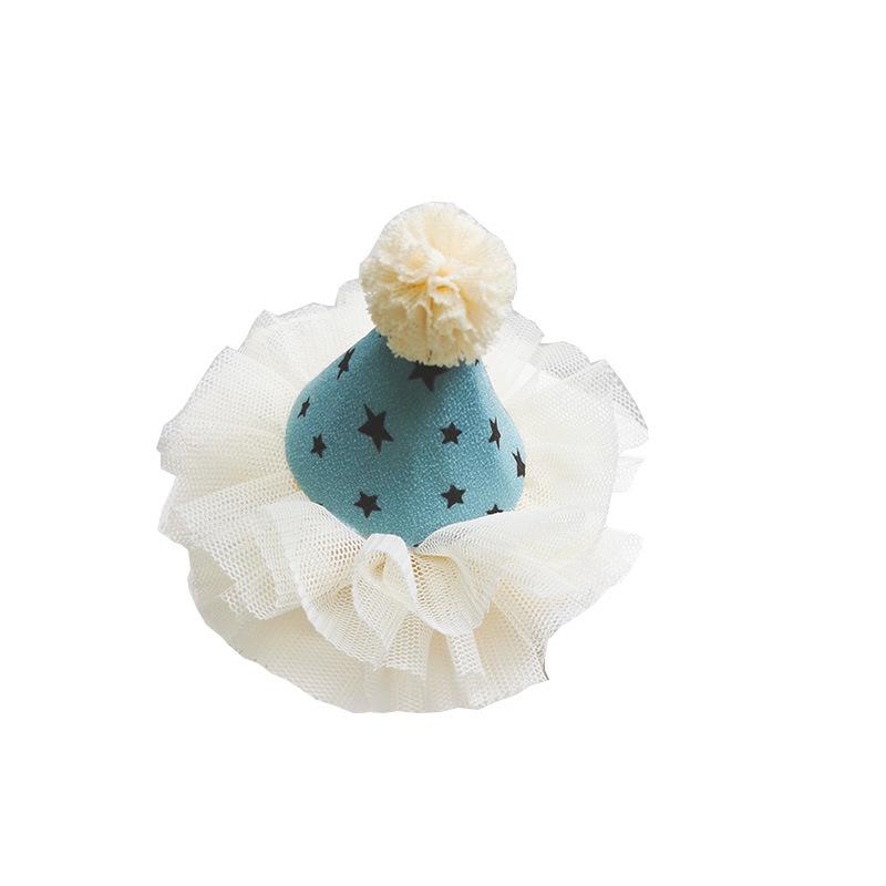 Korean Princess Birthday Headdress: Cute Yarn Ball Hat Hair Clip for Girls