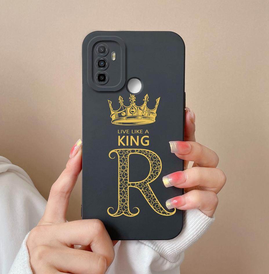 For OPPO F19 Pro+ F19S F9 F11 F15 F17 F5 F7 Case Cover Luxury Fashion Phone Bags Protective Matte Liquid Soft Silicone Crown Letters For OPPO Bumper