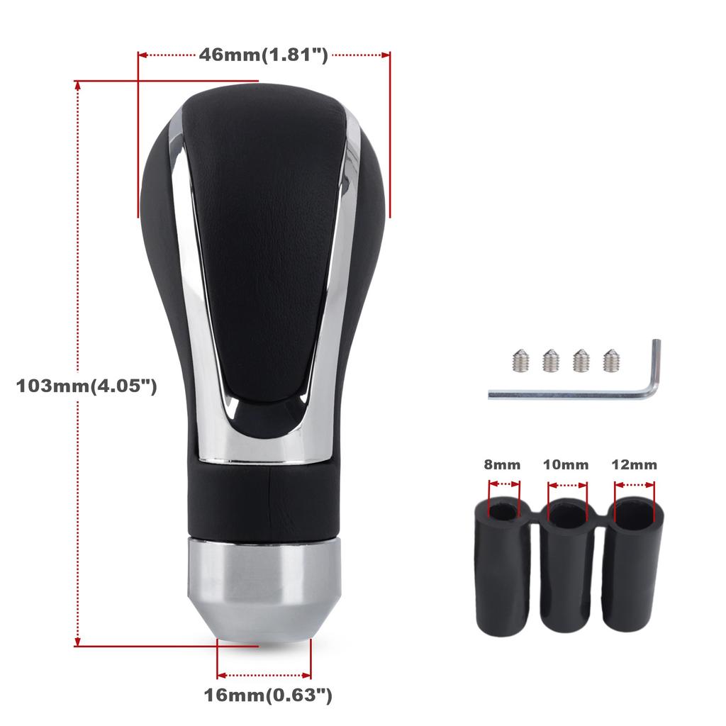 Automobile Leather Black Gear Shift Knob Universal M8 M10 M12 For Automatic Manual Transmission Car Shift Lever Gear Stick Shift
