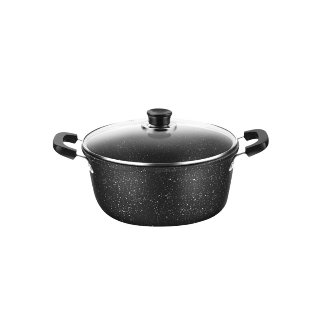with Glass Lid Double-ear Handle Soup Pot Aluminum Zinc Zinc Alloy Saucepan Slow Cooker  Porridge