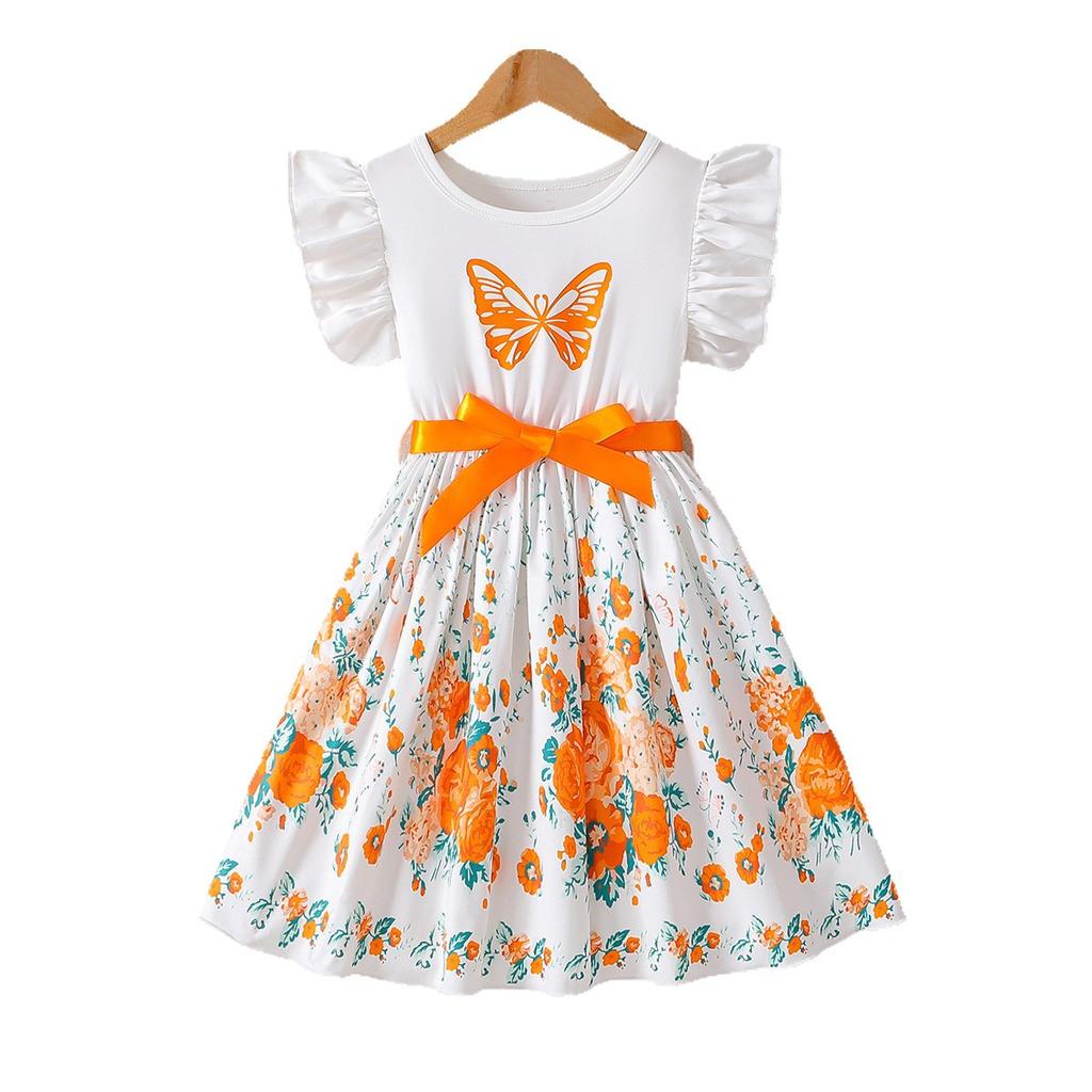 Sweet Butterfly Print Dress For Girls - Summer Children's Fashion Princess Dress