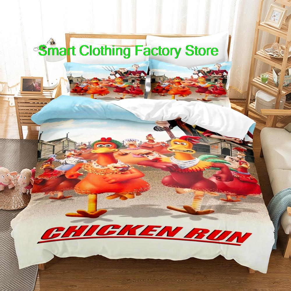 Chicken Run Bedding Set Single Twin Full Queen King Size Bed Set Teenagers Bedroom Duvetcover Sets Fashion Bed Sheet Set