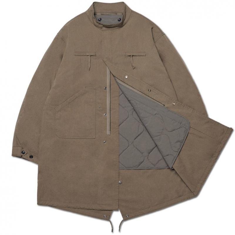 Nomanual Patched Emblem Parka   Washed Brown