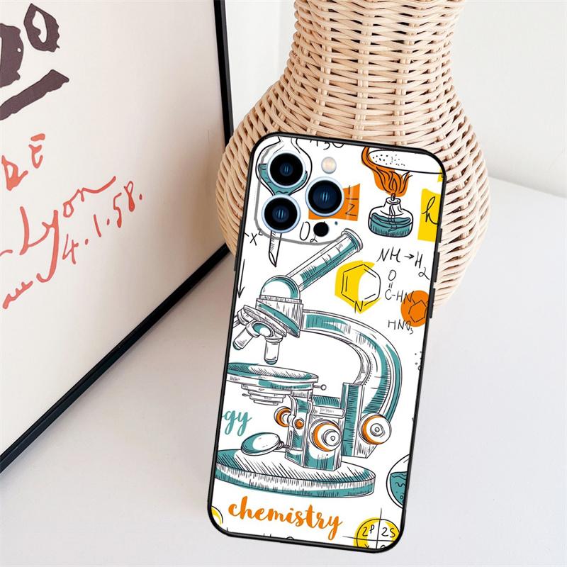 Vintage Chemistry Laboratory Phone Case For iPhone 16 Pro Max 14 13 12 11 15 17 Pro Max Mini 15 16 Plus 16e Back Cover