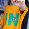 New European and American Trendy Titanium Steel Men's Necklace Hip-hop Simple Mask Pendant