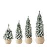 1PC Small Green Christmas Decor Plastic Christmas Tree Window Display Decor Flocked Artificial Christmas Tree