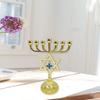 7 Branch Jewish Metal Star of David Candle Holder with Cross Pendant Menorah Ornament Temple Candlestick Candle Stand