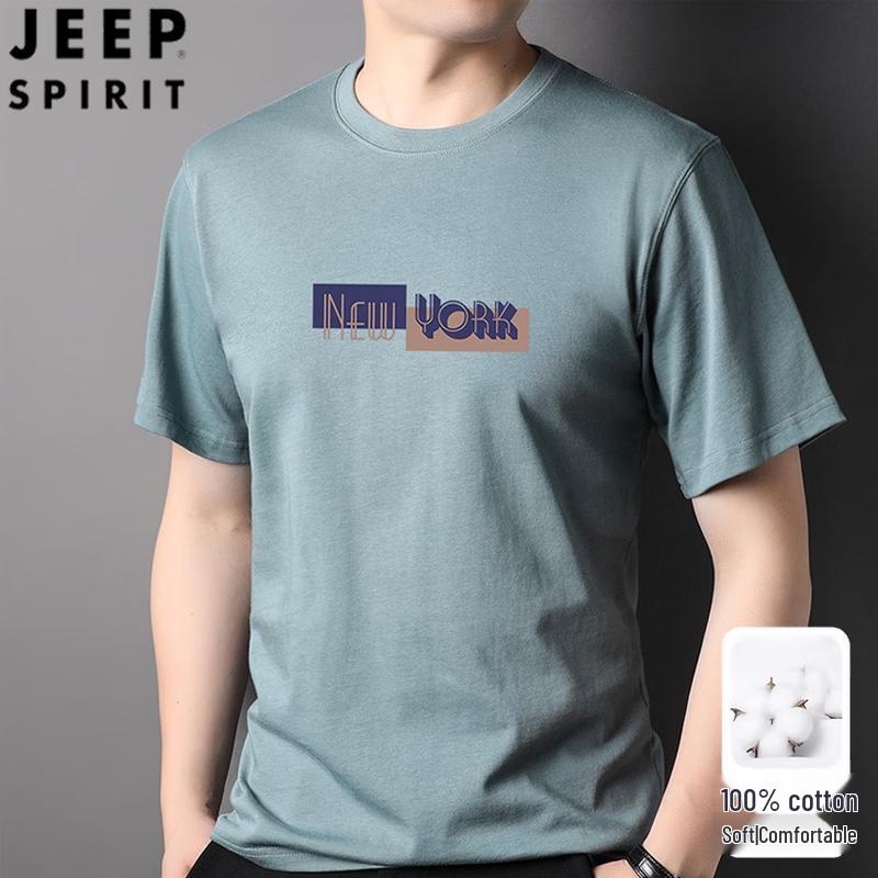

JEEP SPIRIT Men s Pure Cotton Short-Sleeve T-Shirt M