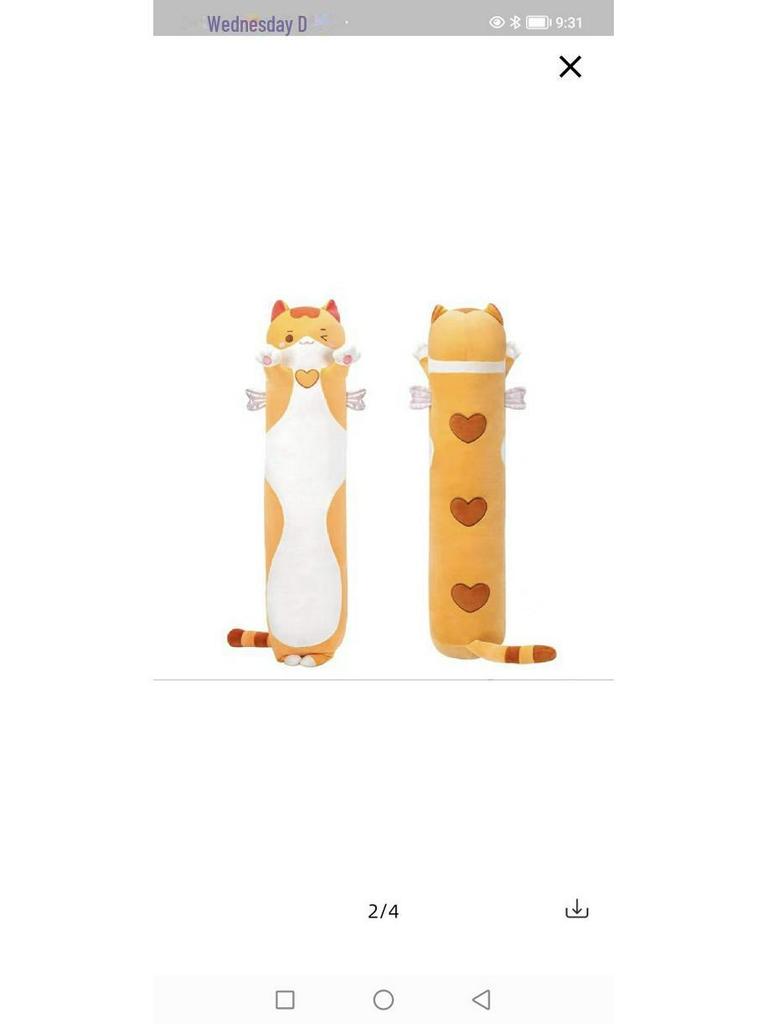 Colorful Cat & Salamander Halloween Pillow - Cute Long Strip Cushion for Couples