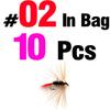 MNFT 10Pcs Various Dry Fly Fishing Lure Trout Salmon Dry Flies Fish Hook Size #6 #10 #12 Nymph Mosquito Lures Fishing Tackle