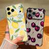Kersenfruitpatroon Siliconen Telefoonhoesje Voor iPhone 17 Pro Max 16 15 Pro Max 14 13 12 Pro Max 11 Schokbestendig Zacht TPU Transparante Cover
