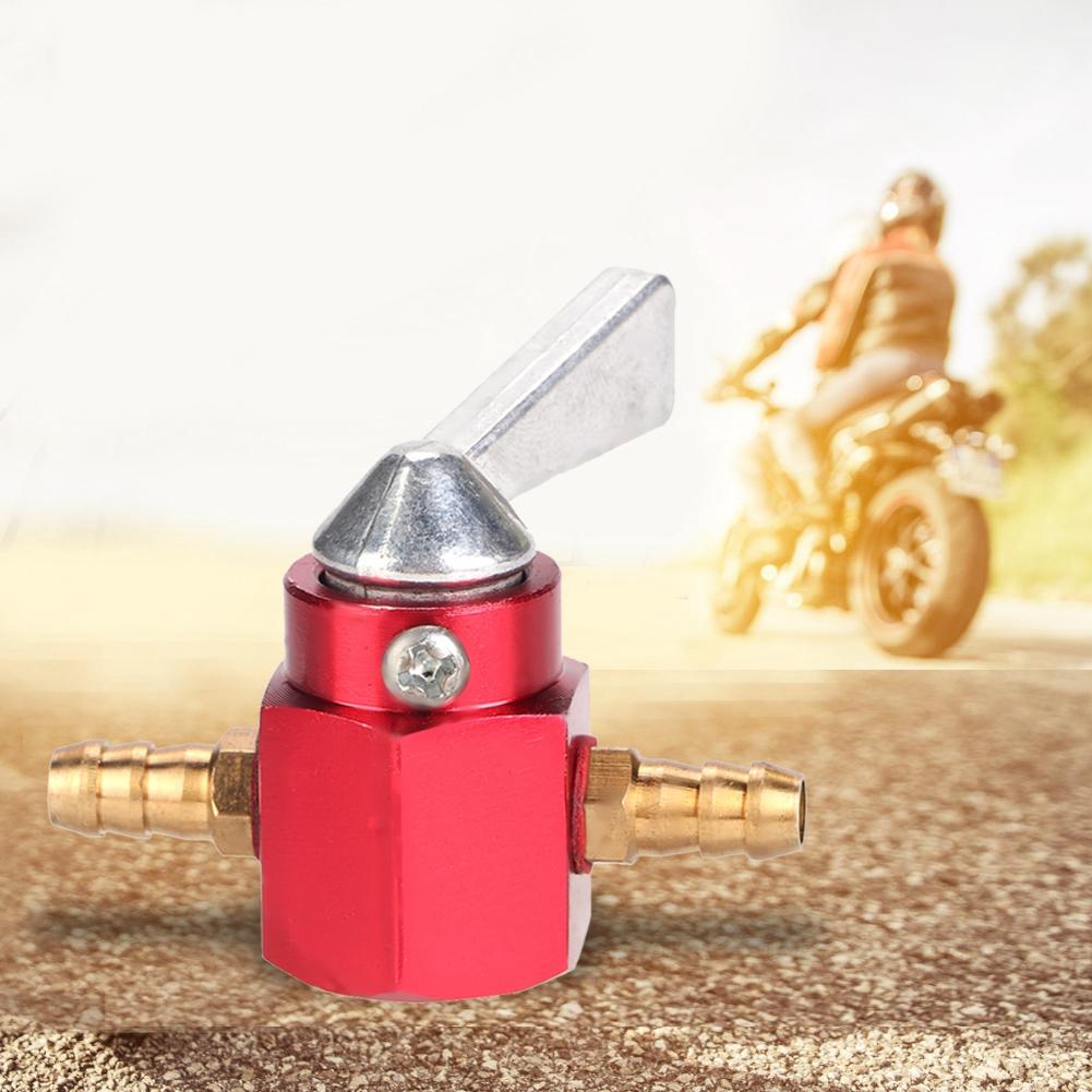 6mm CNC Aluminum Inline Gas Fuel Tap Petcock Switch For PIT PRO Quad Dirt Bike ATV (Red)