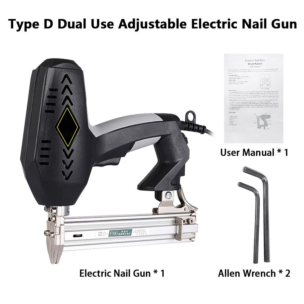 2400W Dual Use Electric Nail Gun Framing Tacker & Stapler Furniture F30 Staple Gun Adjustment Strength 220V Woodworking Tool