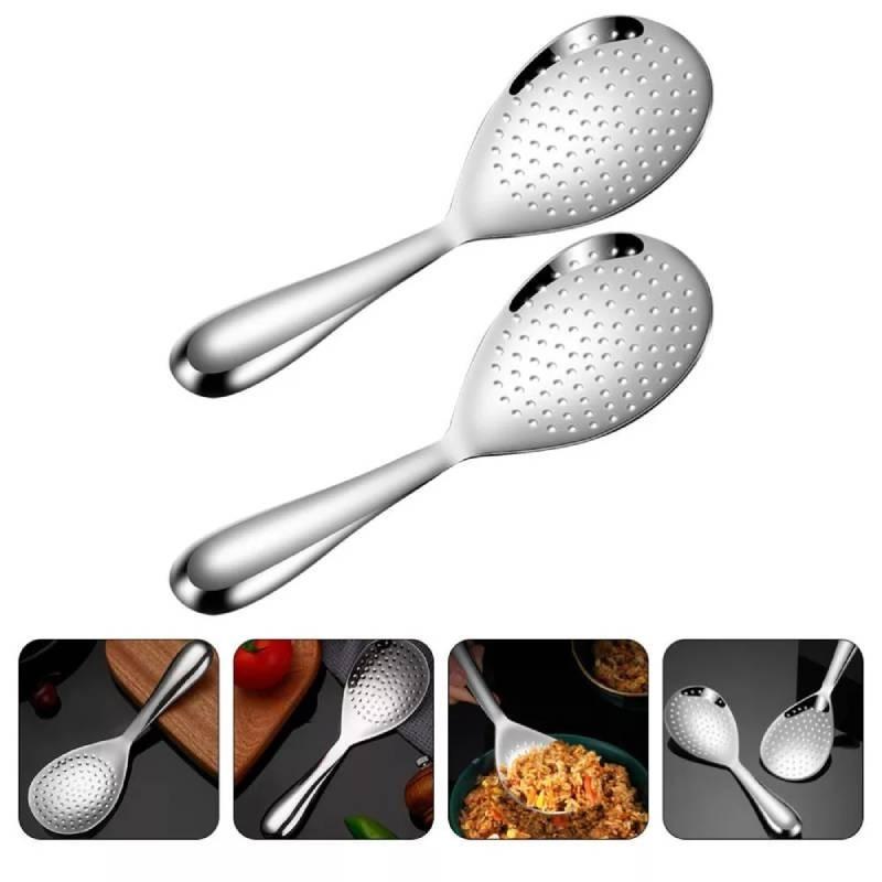 Rice Stainless Steel Spoon High Temperature Resistance Thicken Kitchen Supplies