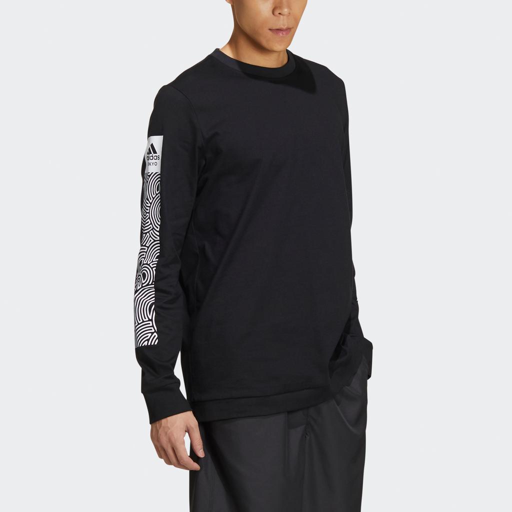 Adidas x Hiroko Takahashi Edition LS Tee with Geometric Print Men Tops Black GD4976