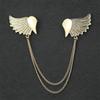 Korean Style Men's Blazer Brooch with Scissors-Shaped Metal Chain Accessory