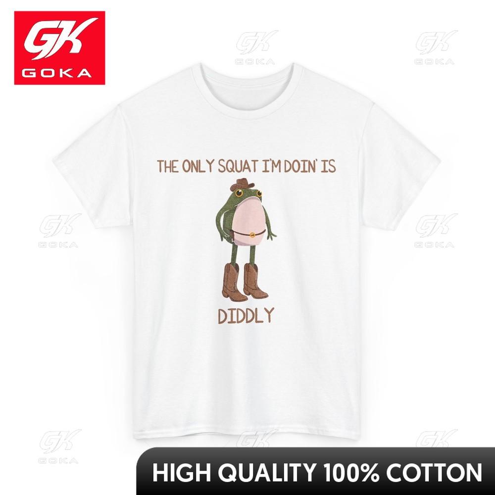 

Frog Meme Tshirt The Only Squat Im Comical Minimalist Style Classic Neckline Top Pure Cotton Summer Style Cool Design S