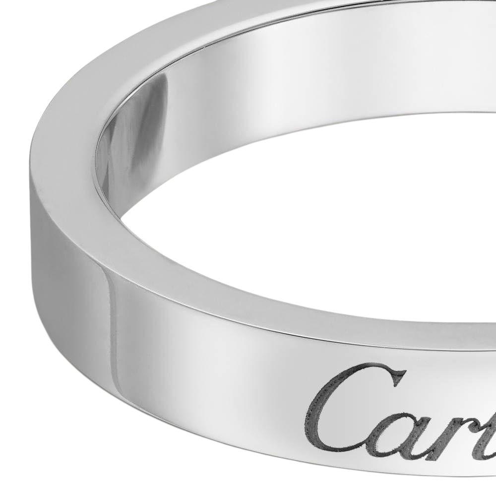 Cartier C De Classic Letter Ring Unisex Ring Platinum B4054000
