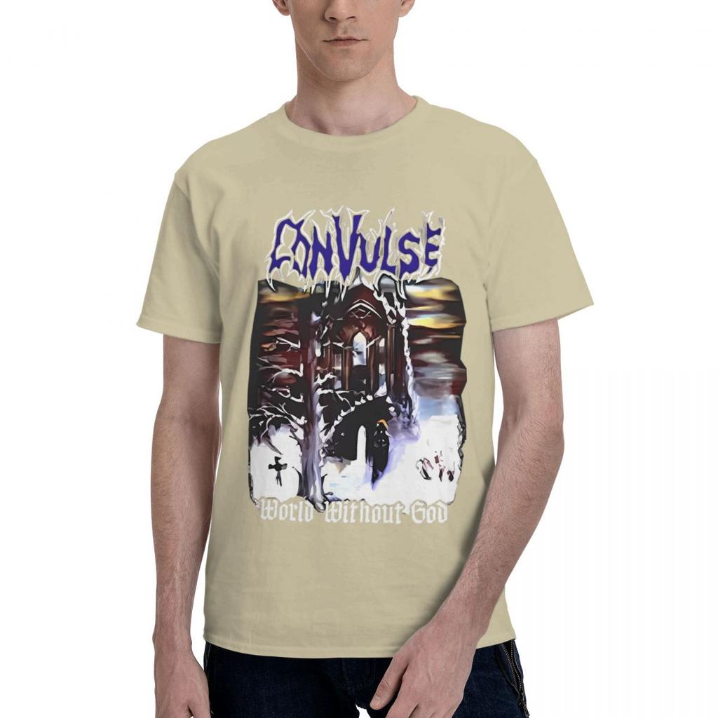 Convulse World Without God 100 Cotton Casual Breathable Confortable Man Funny Mens TShirts Mens Shirt