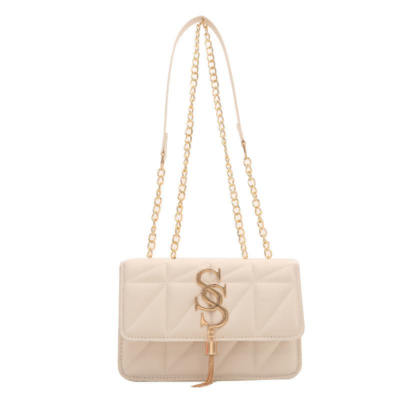 Trendy Tassel Chain Shoulder Bag With City Chic Minimalist Design In Various Colors белый
