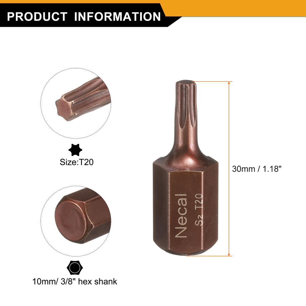 T20 T25 T27 T30 T35 T40 T45 T50 T55 M5 M6 M8 M10 M12 Torx Screwdriver Bit Hex Shank 30mm S2 Steel Security Tamper Proof Head Bit