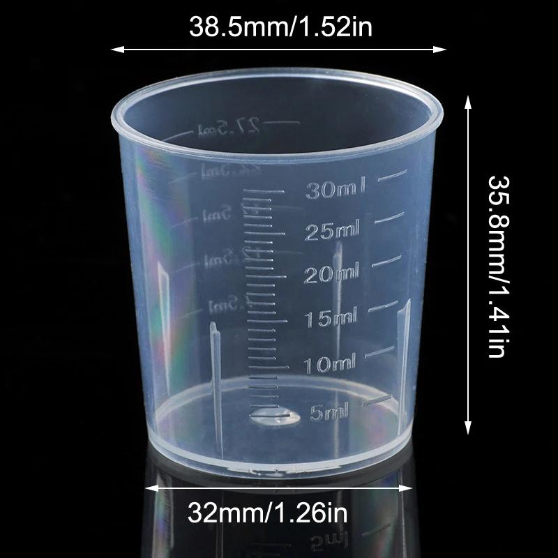 20 Pcs 30ml Plastic Graduated Cups Graduated Cups Transparent Liquid Containers For Kitchen Measuring Tools-Homeclub
