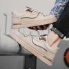 Spring new thick-soled men's casual sports board shoes low-top leather wear-resistant youth trend simple men's shoes