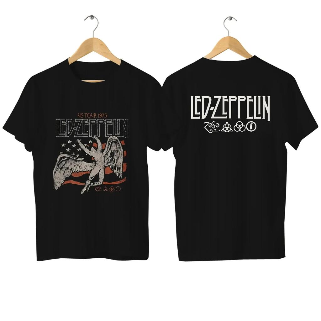 Graphic Oversized Sports Tops Led Comfortable Streetwear S-5XL 2024 Men US 1975 Tour Flag T Shirt Casual Zeppelin T-shirt Funny