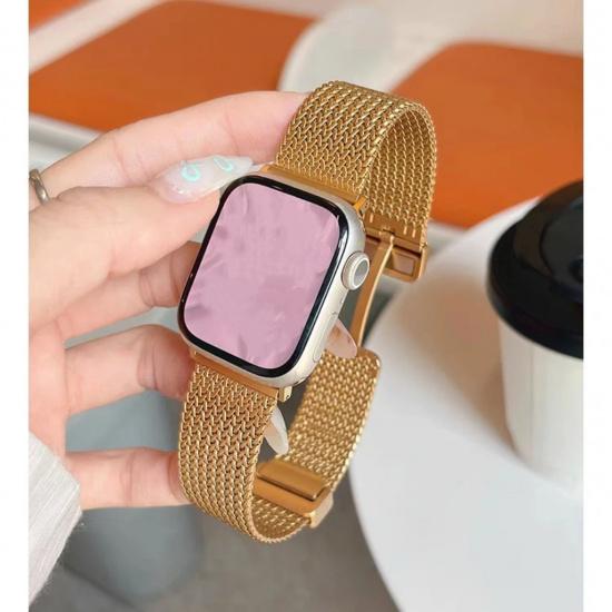 

Magnetic bracelet Metal link For Apple Watch band Series 11/8/7/6/10/9 40mm 41mm 38mm 42mm 44mm 45mm 46mm Strap 38mm40mm41mm золотой