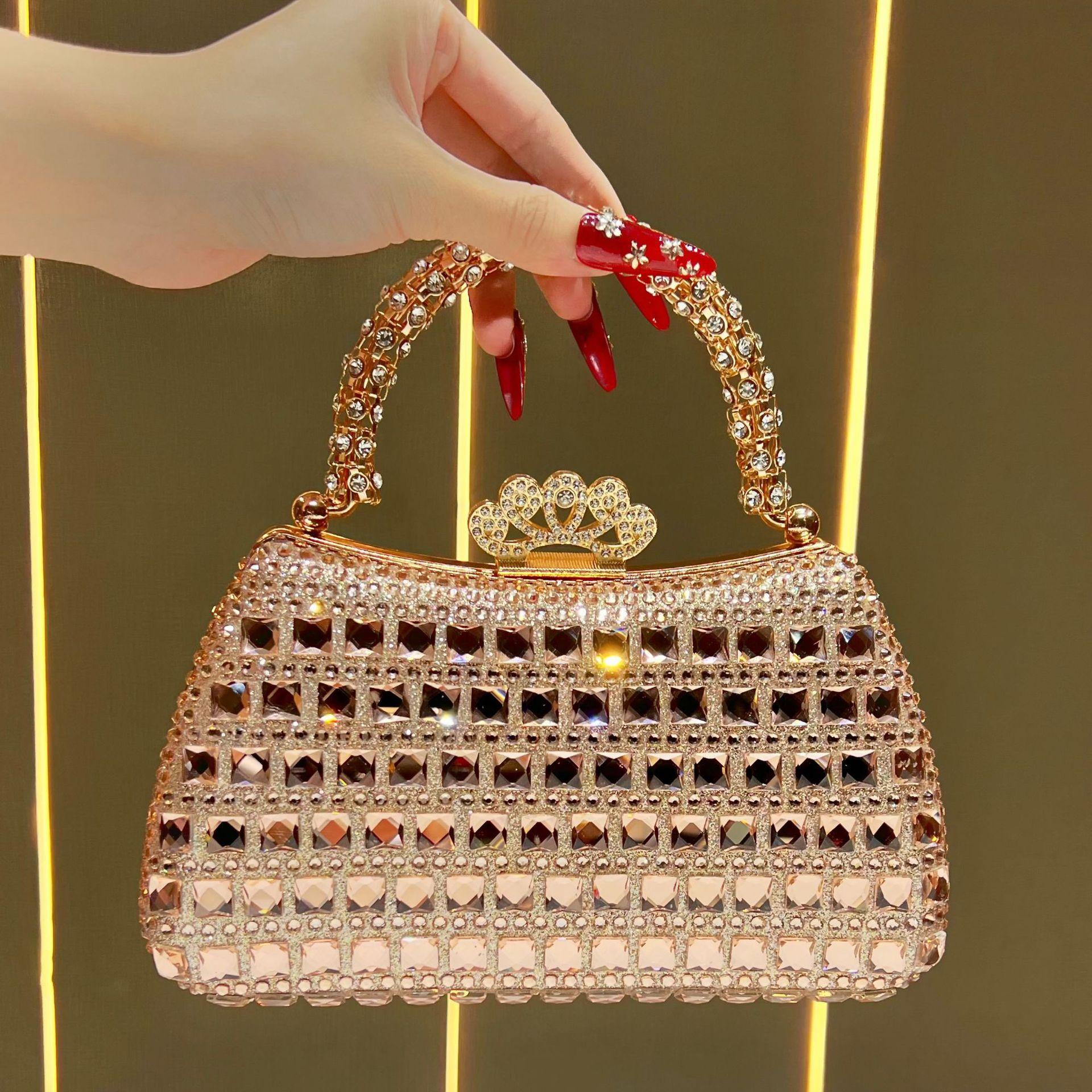 

New Diamond studded Banquet Bag for Women s Handbag шампанського