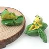 INOOMP Groda Figurer (2 st) Dekorativa grodfigurer Minigrodor Bordsdekor Trädgårdsdisplay Söta Natur