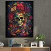 Skull and Rose Poster Abstract Horrible Full Skulls Canvas Painting Magic Wall Art for Living Room Home Decor Mural