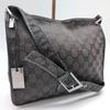 GG Canvas Shoulder Messenger Bag Crossbody 91762 Brown Black Silver Hardware