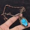 Tibetan Turquoise Gemstone Necklace Copper Wire Wrapped Necklace Adjustable Necklace Copper Wire Wrap Jewelry Handmade Necklace Gift For Her