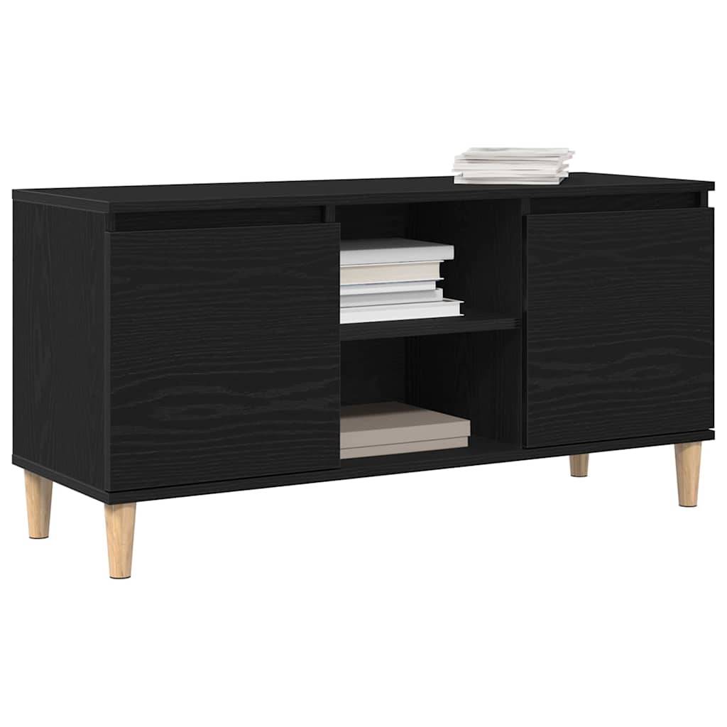 TV Cabinet Black Oak Look 102 x 35 x 50 cm Engineered Wood